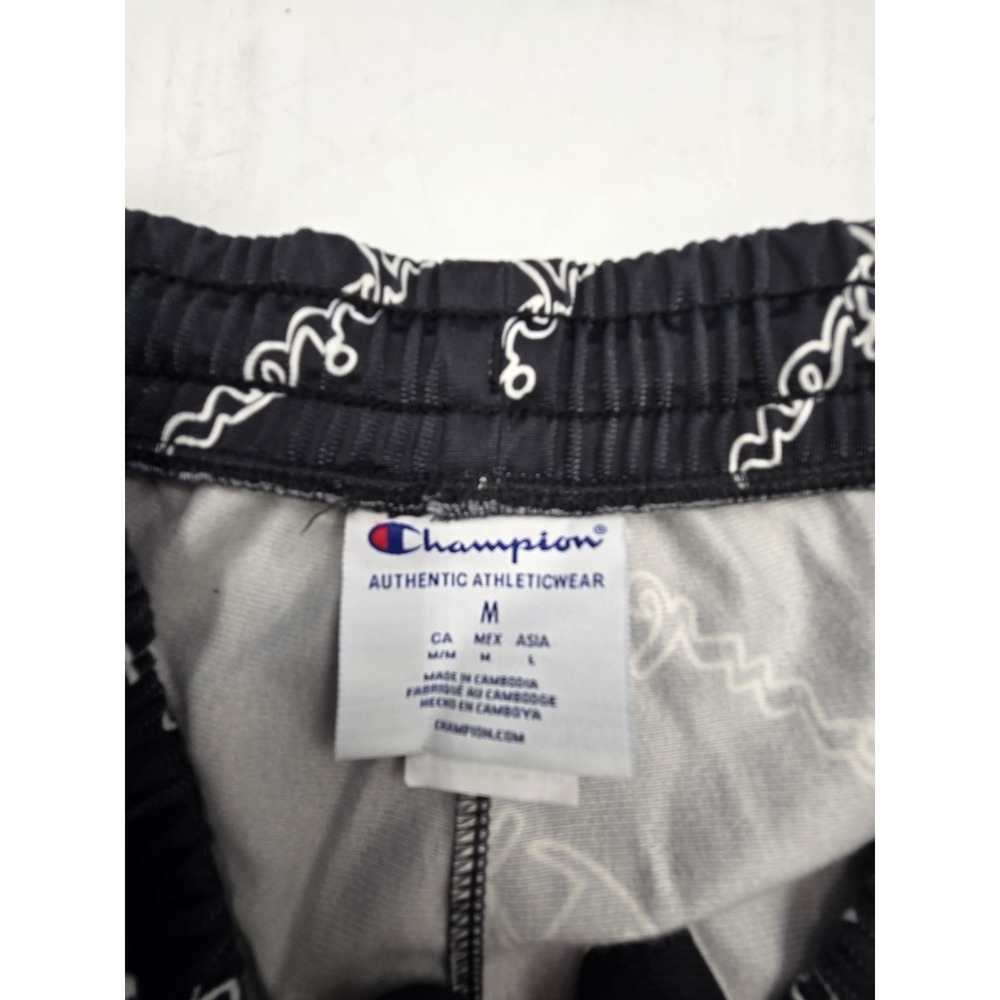 Champion Athletic Drawstring Pants Pattern Black White Medium Mens Women's - Picture 5 of 14